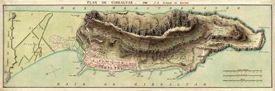 Map Of Gibraltar And Its Fortifications 1799-Vintage Lavoie-Giclee Print