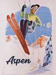 1940s Swiss Rail Ski Travel poster-Vintage Lavoie-Giclee Print