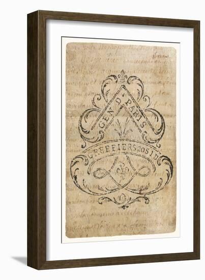 Vintage Letter Crest I Antique Border V2-Wild Apple Portfolio-Framed Art Print