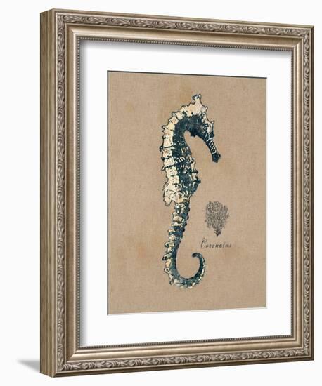 Vintage Linen Seahorse-Regina-Andrew Design-Framed Art Print