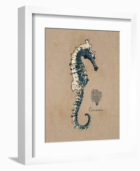 Vintage Linen Seahorse-Regina-Andrew Design-Framed Art Print