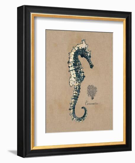 Vintage Linen Seahorse-Regina-Andrew Design-Framed Art Print