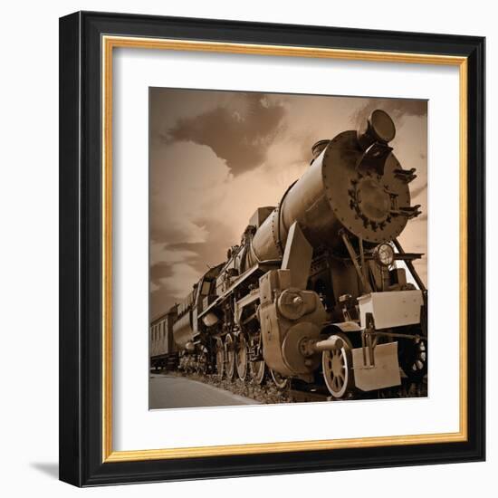 Vintage Locomotive-null-Framed Art Print