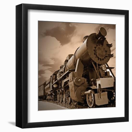 Vintage Locomotive-null-Framed Art Print