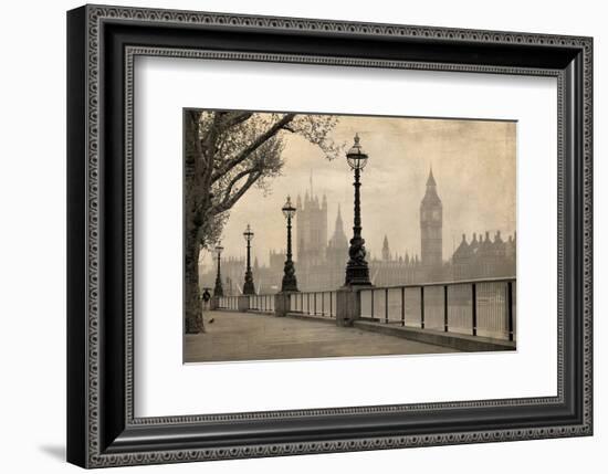 Vintage London Big Ben Thames-null-Framed Premium Giclee Print