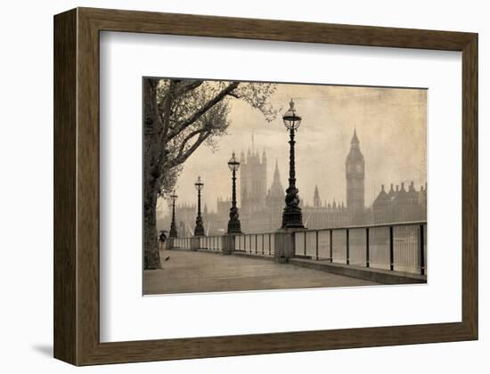 Vintage London Big Ben Thames-null-Framed Premium Giclee Print