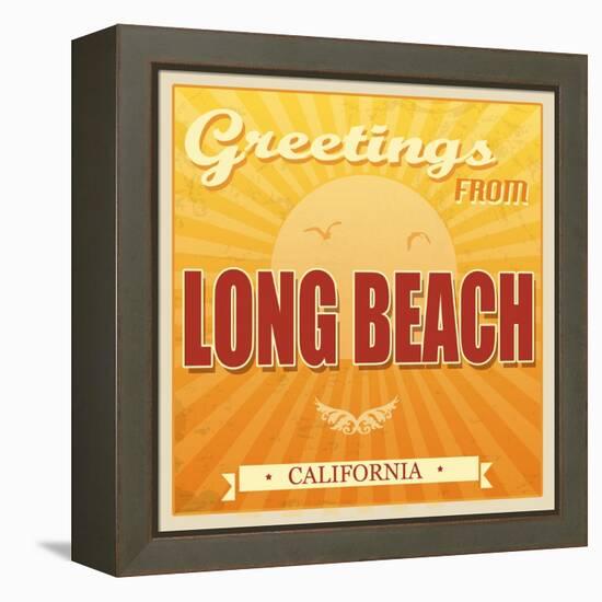 Vintage Long Beach, California Poster-radubalint-Framed Stretched Canvas