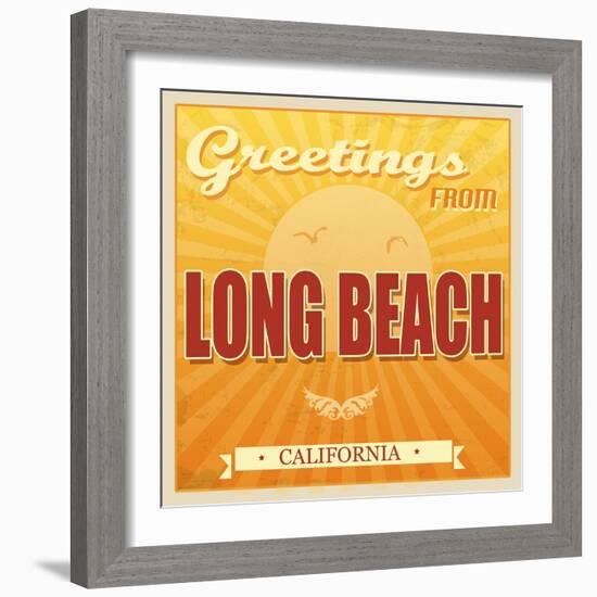 Vintage Long Beach, California Poster-radubalint-Framed Art Print