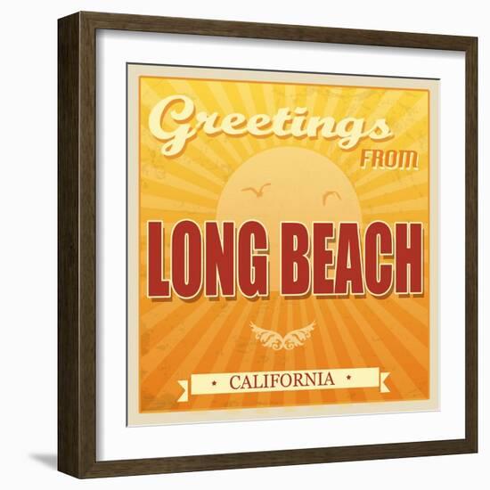 Vintage Long Beach, California Poster-radubalint-Framed Art Print