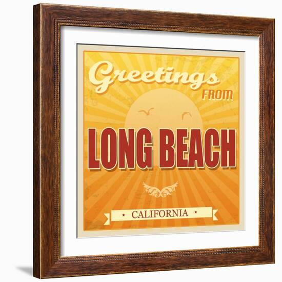 Vintage Long Beach, California Poster-radubalint-Framed Art Print