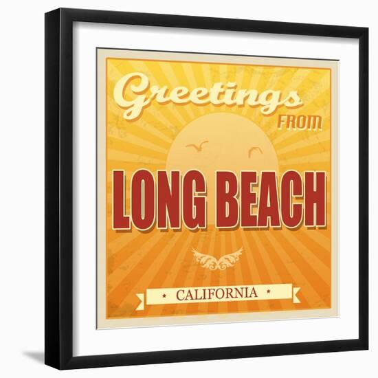 Vintage Long Beach, California Poster-radubalint-Framed Art Print