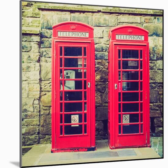Vintage Look London Telephone Box-c_73-Mounted Photographic Print