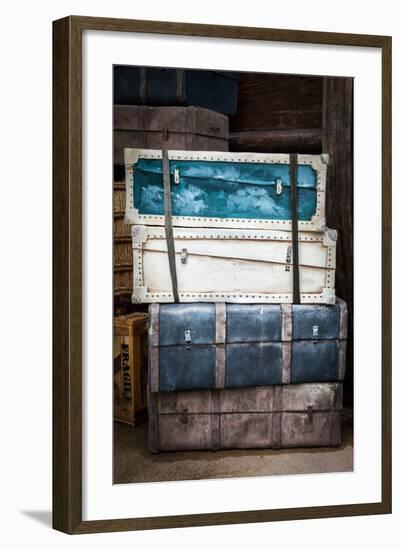 Vintage Luggage Crates, Boxes, Suitcases-f9photos-Framed Art Print