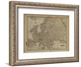 Vintage Map of Europe-Vision Studio-Framed Art Print