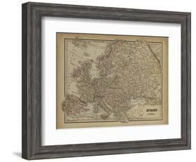Vintage Map of Europe-Vision Studio-Framed Art Print