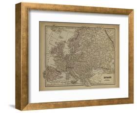 Vintage Map of Europe-Vision Studio-Framed Art Print