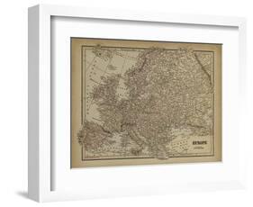 Vintage Map of Europe-Vision Studio-Framed Art Print