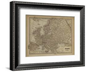 Vintage Map of Europe-Vision Studio-Framed Art Print