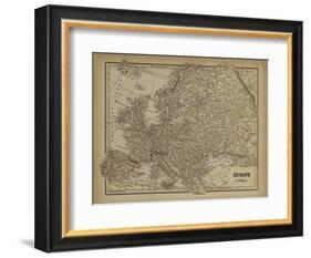 Vintage Map of Europe-Vision Studio-Framed Art Print