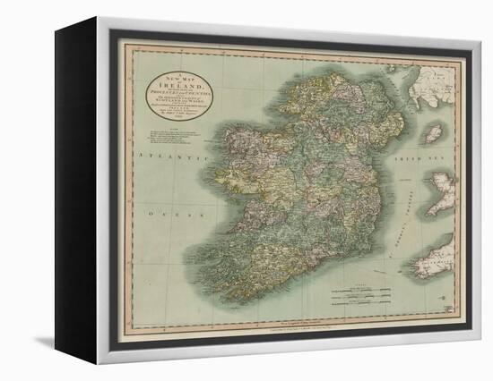 Vintage Map of Ireland-John Cary-Framed Stretched Canvas
