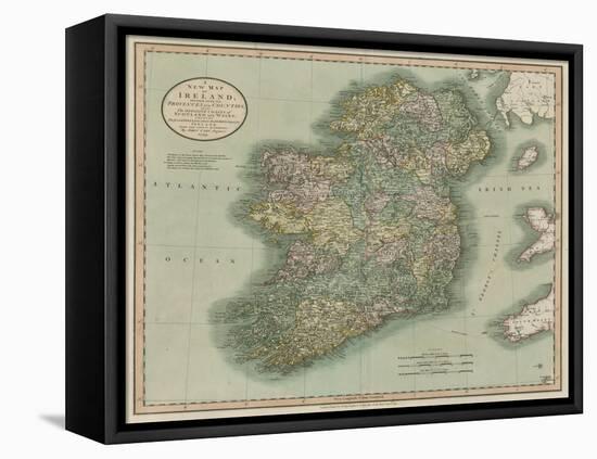 Vintage Map of Ireland-John Cary-Framed Stretched Canvas