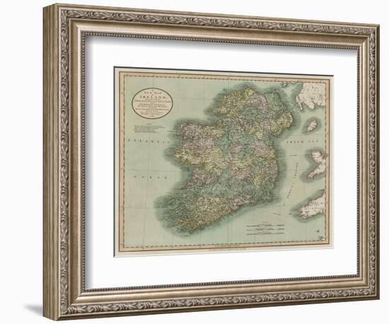 Vintage Map of Ireland-John Cary-Framed Art Print