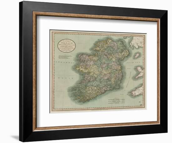 Vintage Map of Ireland-John Cary-Framed Art Print