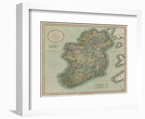 Vintage Map of Ireland-John Cary-Framed Art Print