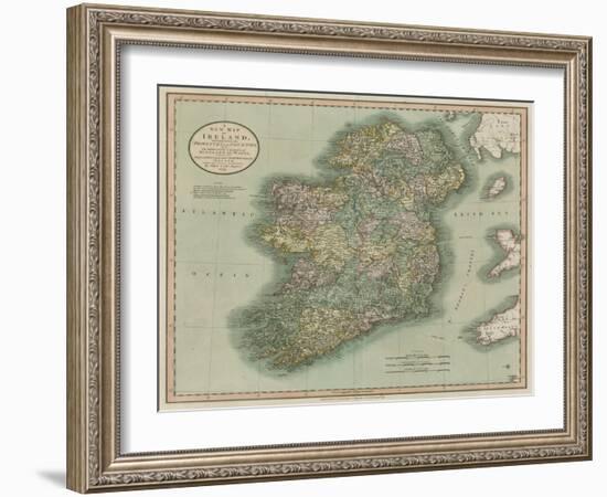 Vintage Map of Ireland-John Cary-Framed Art Print