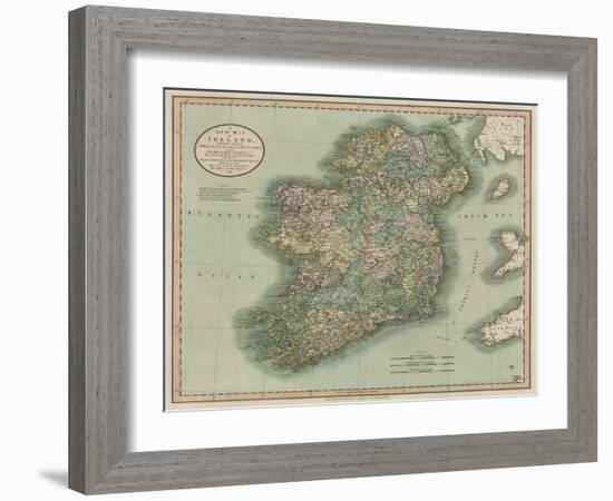 Vintage Map of Ireland-John Cary-Framed Art Print