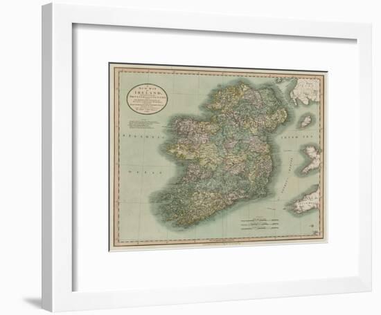 Vintage Map of Ireland-John Cary-Framed Art Print