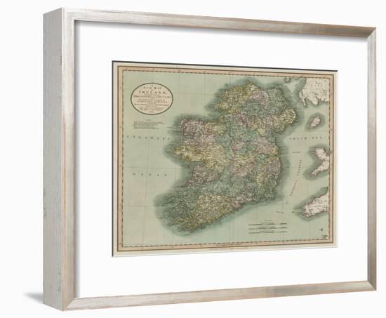 Vintage Map of Ireland-John Cary-Framed Art Print