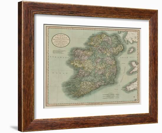 Vintage Map of Ireland-John Cary-Framed Art Print