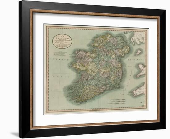 Vintage Map of Ireland-John Cary-Framed Art Print