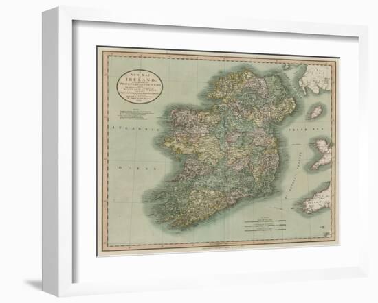 Vintage Map of Ireland-John Cary-Framed Art Print