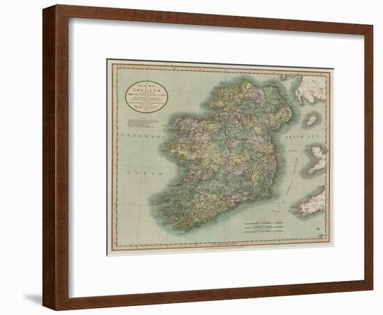 Vintage Map of Ireland-John Cary-Framed Art Print