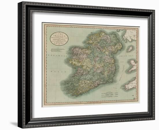 Vintage Map of Ireland-John Cary-Framed Art Print