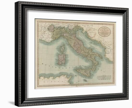 Vintage Map of Italy-John Cary-Framed Art Print