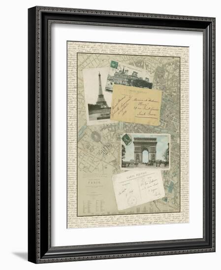 Vintage Map of Paris-Vision Studio-Framed Art Print