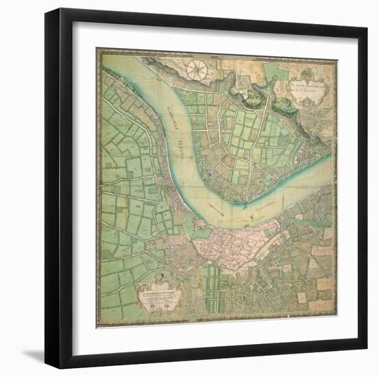 Vintage Map of the Bordeaux Region of France and its Environs-null-Framed Giclee Print