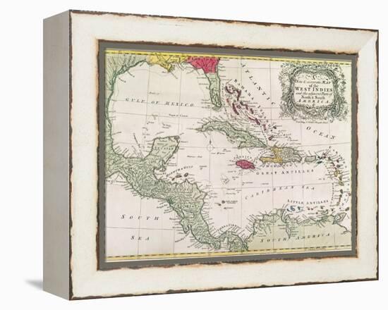 Vintage Map of the West Indies-American-Framed Premier Image Canvas