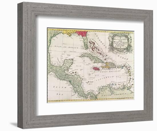 Vintage Map of the West Indies-American-Framed Giclee Print