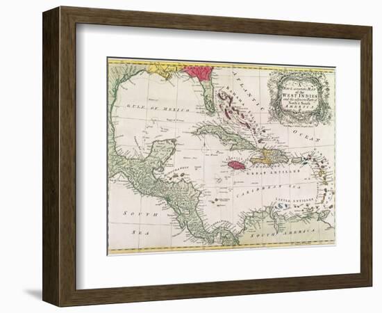 Vintage Map of the West Indies-American-Framed Giclee Print