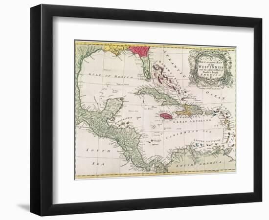 Vintage Map of the West Indies-American-Framed Giclee Print