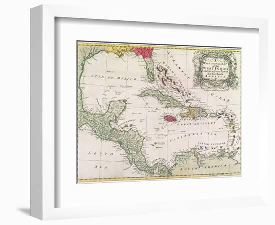 Vintage Map of the West Indies-American-Framed Giclee Print