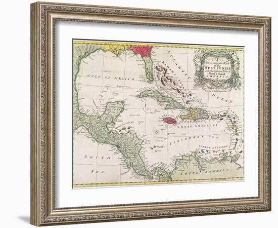 Vintage Map of the West Indies-American-Framed Giclee Print