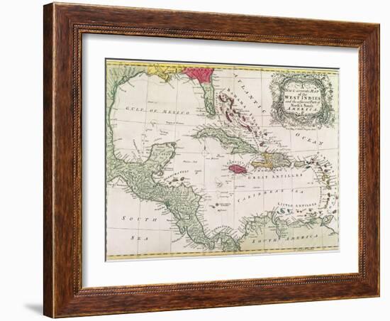 Vintage Map of the West Indies-American-Framed Giclee Print