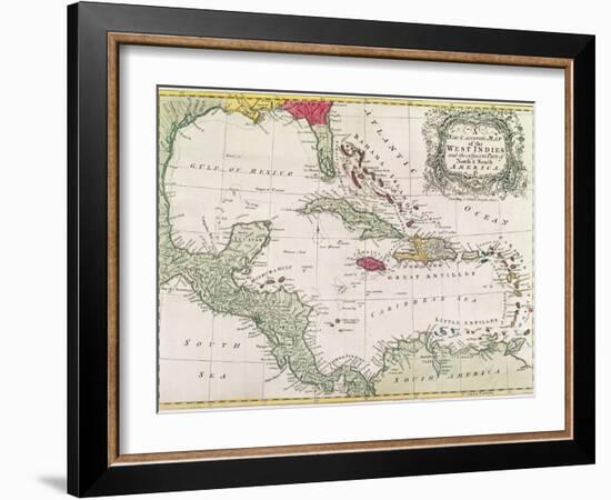 Vintage Map of the West Indies-American-Framed Giclee Print