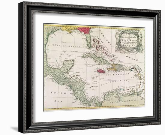 Vintage Map of the West Indies-American-Framed Giclee Print