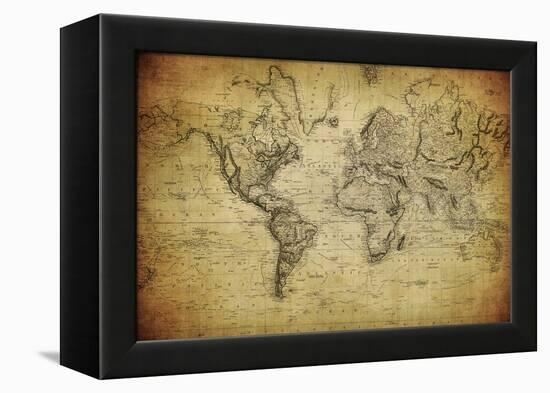 Vintage Map of the World, 1814-javarman-Framed Stretched Canvas